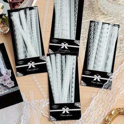 1pack PET Lace Style Decor Stickers Collage Junk Journal DIY Scrapbooking Self Adhesive Creative Craft Stickers