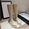 Autumn Winter Women Flats Heel Women Long Boots High Quality Soft Leather Ladies Knight Boots Casual Knee-high Boots