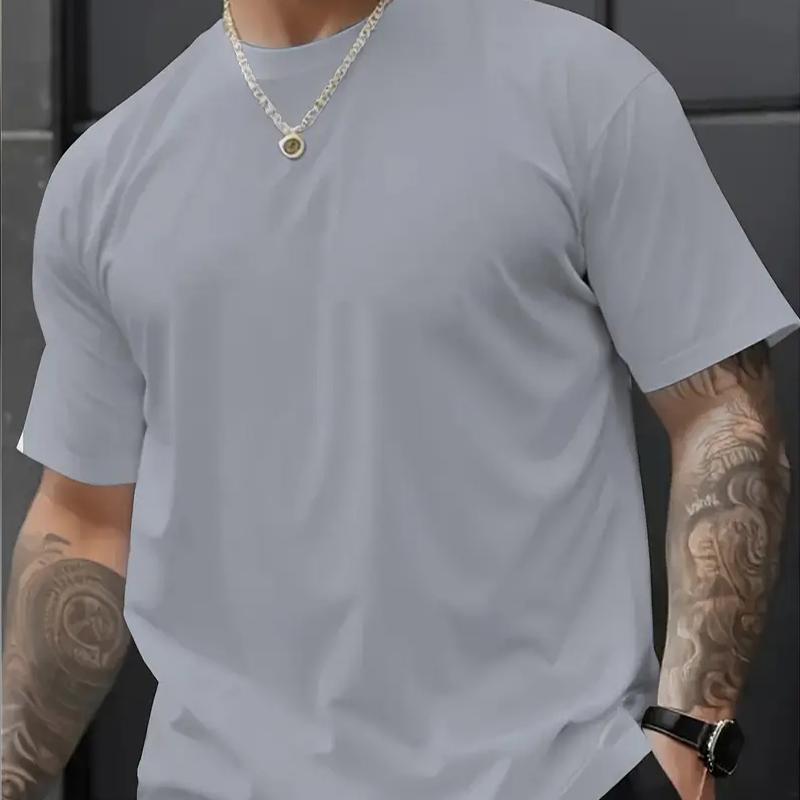 New Summer Men's Fashion T-shirt Personality Basic Versatility Printed Men's T-shirt Top