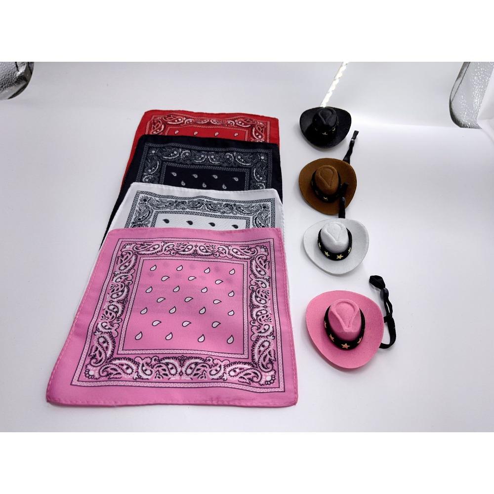Desktop goose cowboy hat clothing set mini little cowboy hat cashew flower square towel magnet duckling hat