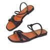 Fashion Shoes for Women 2025 Summer New Women Flat Sandals Bottom Roman Strap Sandals with Non Slip Rubber Soles Ladies Daily Sandalia