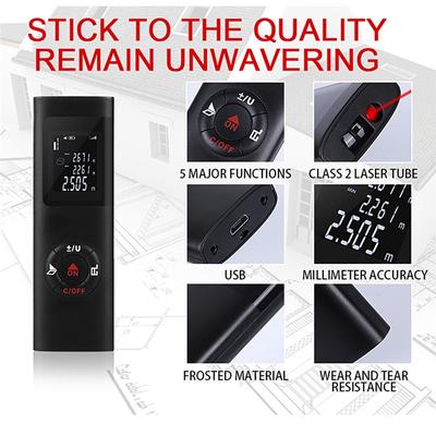 Electronic Handheld 40M Laser Distance Meter Mini Laser Rangefinder Laser Tape IP54 Waterproof LCD Display W/ Backlight