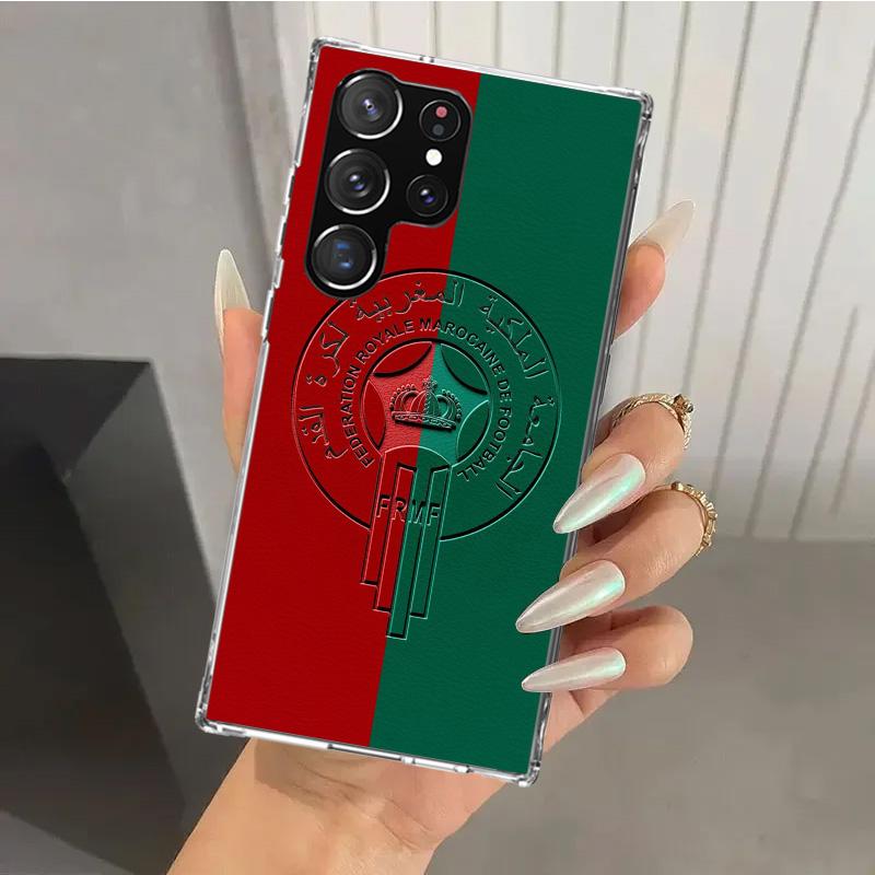 Morocco Flag Phone Case for Samsung Galaxy S25 S24 S23 Ultra S22 S21 Plus S20 FE S10 + S10E S25U Soft Print Shell S24 S23 S22 S2