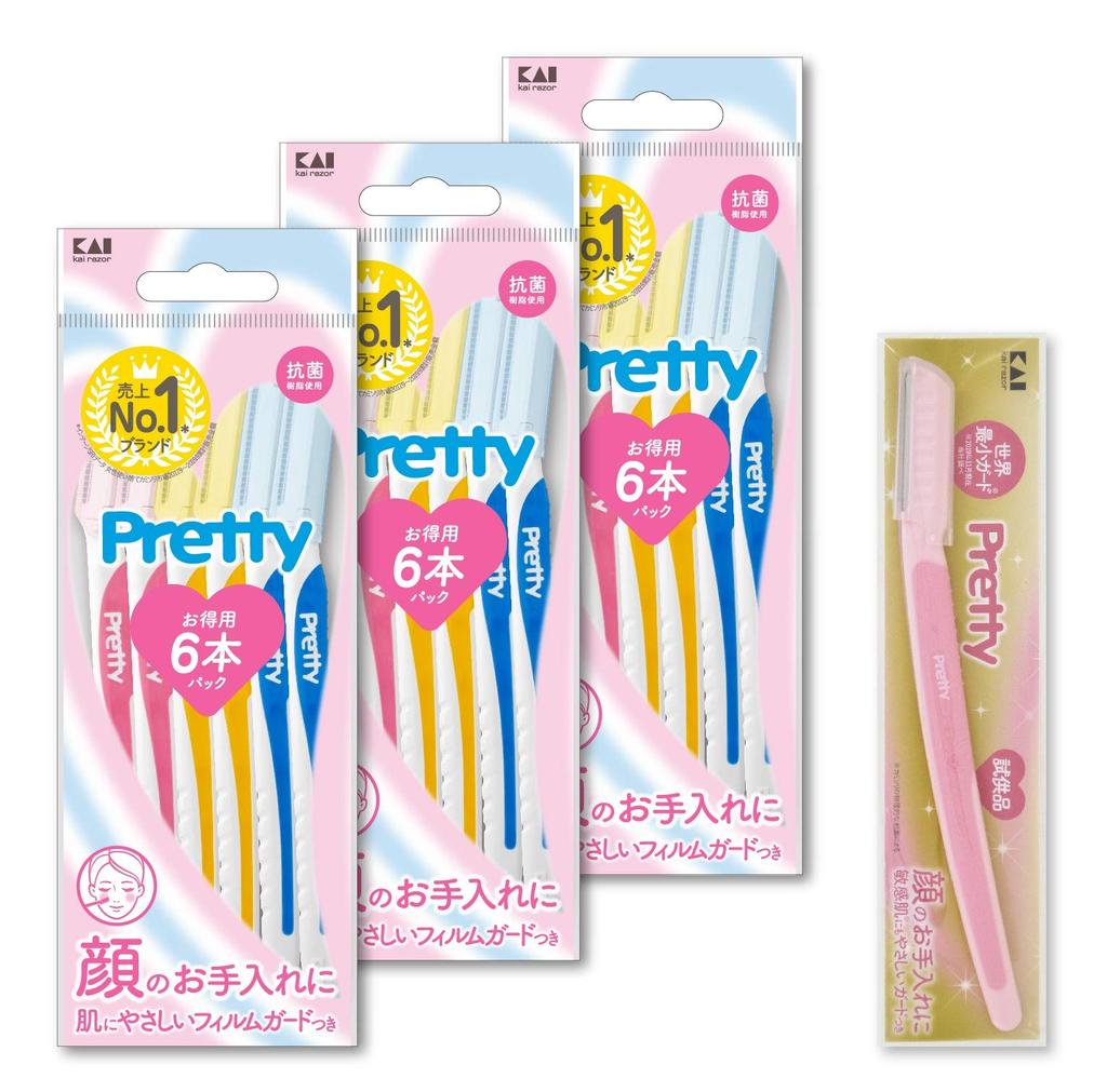 Kai Pretty Razor Blades for and Large Capacity 18+1 Women, I-Shaped L-Shaped,