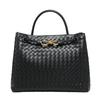 B-Style Large Capacity Woven Tote Shoulder Messenger Bag with Metal Rope Buckle
