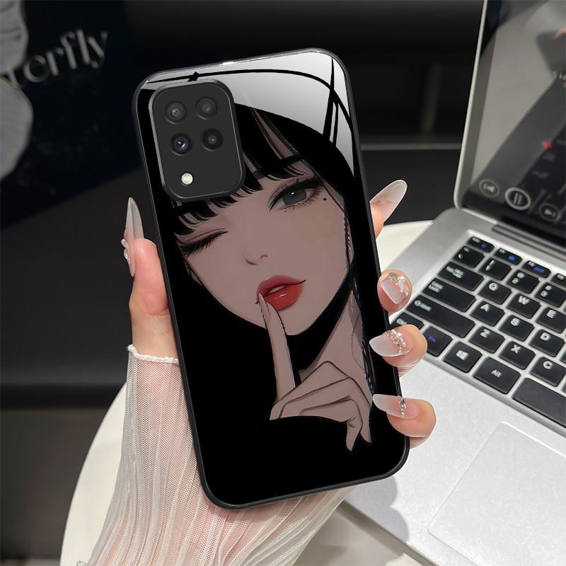 For Samsung M33 M53 Phone Case Trendy Fantasy Design Tempered Glass Hard Bumper For Galaxy M 33 M 53 Full Protection Back Covers