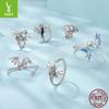 Vintage Feilong Ring Earrings Jewelry Set Personalized National Trend S925 Sterling Silver Open Ring