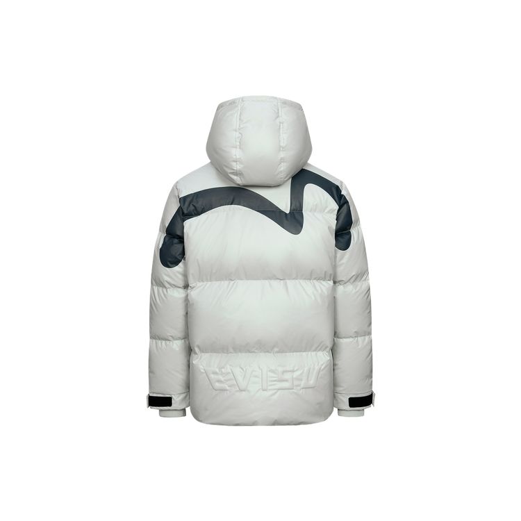 Evisu AW23 Big M Print Regular Fit Long Sleeve Zipper Hooded Down Jacket Men Outerwear 2EAHTM3NJ1035XXNY