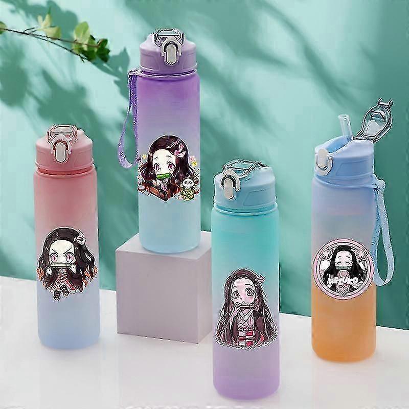 Anime Demon Slayer 750ML Wasserflasche Anime Cartoon Große Kapazität Trinkbecher Tragbar Outdoor Sport Wasserbecher Kindergeschenk!ZZ45