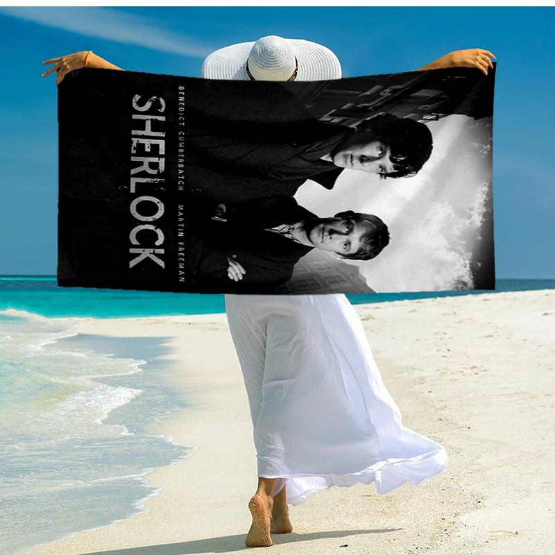 Ultra-Soft Beach Towel with Sherlock Holmes Theme,Ideal for Pool - Camping, Diving - Perfect Travel Essential, Vibrant Beach Towel.