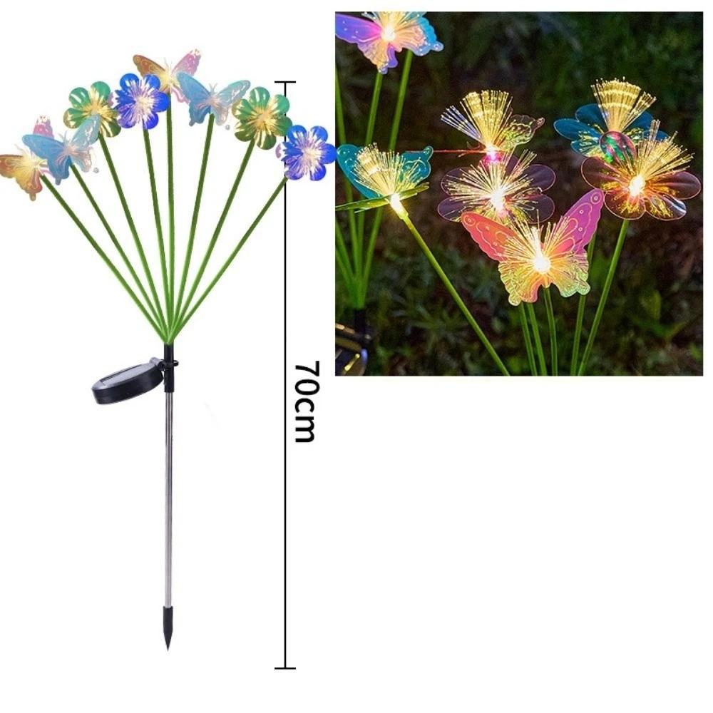 6/8 Head Solar Fiber Optic Flower Light Realistic Decorative Lighting Outdoor Solar LED Light Colored Solar Powered