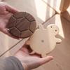 Heat Resistant Anti Scald Cute Black Walnut Solid Wood Turtle Insulation Mat Kettle Tea Coaster Tableware Table Ornaments