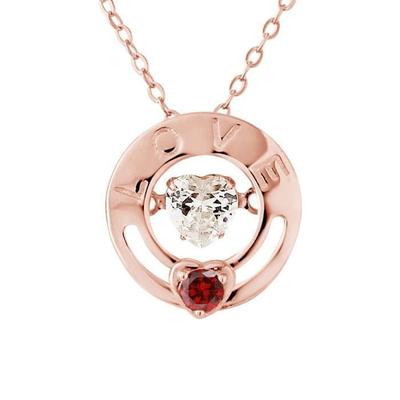 Necklace - LOVA LOLA VAN DER KEEN - LOVE - Red Ruby - White Diamond - 925 Silver