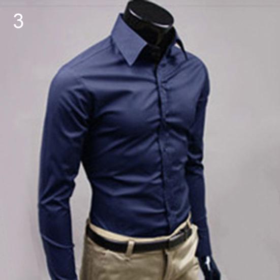Herren Luxus Freizeit Formelles Hemd Langarm Slim Fit Business Hemden Oberteil