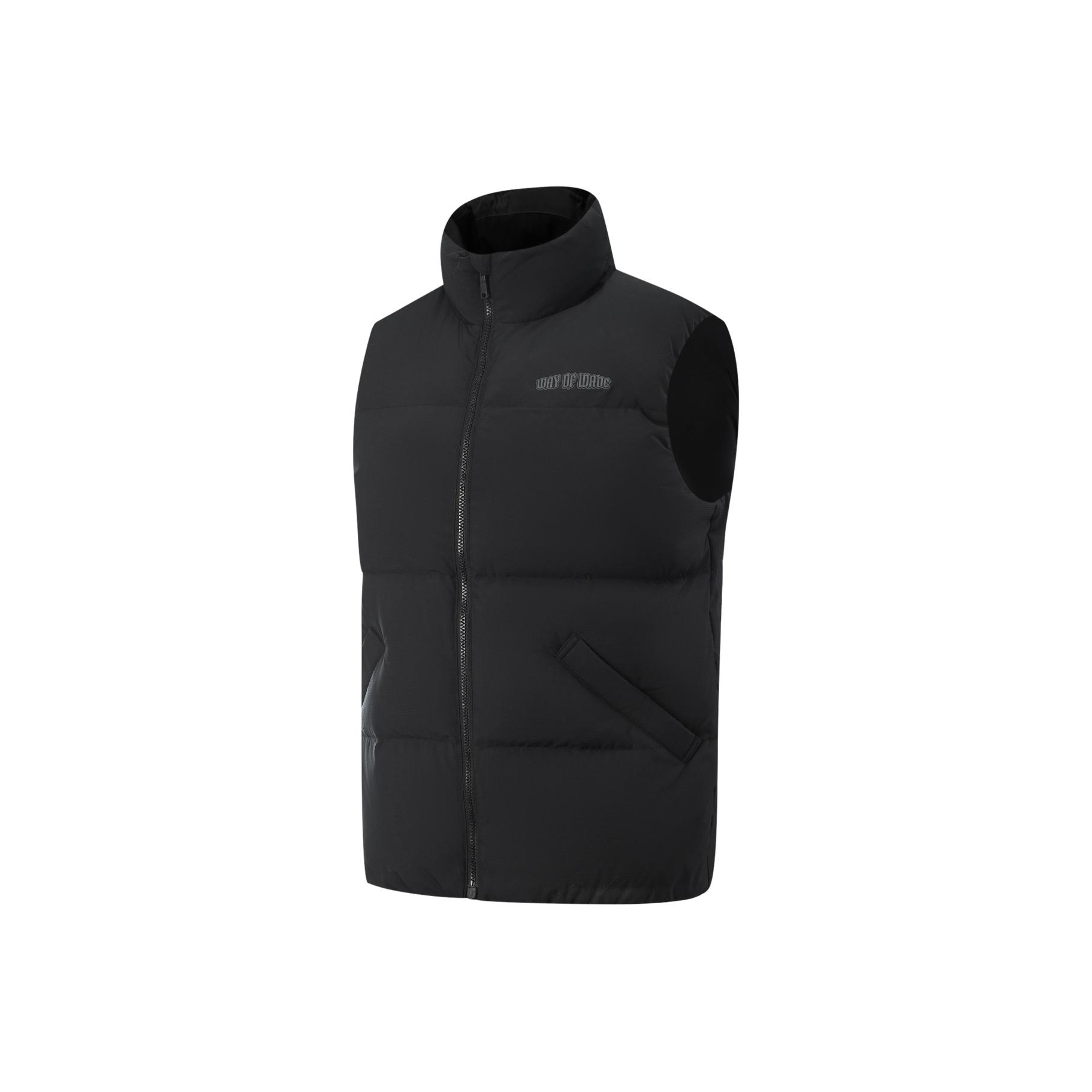 

Li Ning Wade Series Ветрозащитный Водоотталкивающий Жилет Пуховик с Воротником-стойкой и Надписью Мужской жилет AMRV079-1 M