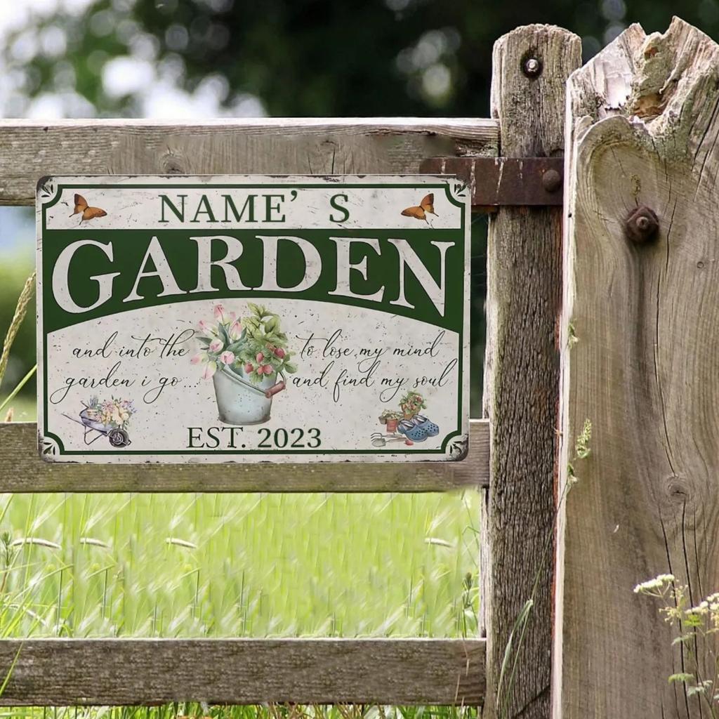 Custom Personalized Vintage Metal Sign Waterproof Farmhouse Garden Decor Mother's Day Outdoor Wall Art