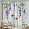 2Pcs Spring Garden Curtains Wisteria Butterfly Pattern Living Room Bedroom Balcony Sunshade Country Style Decor Curtains