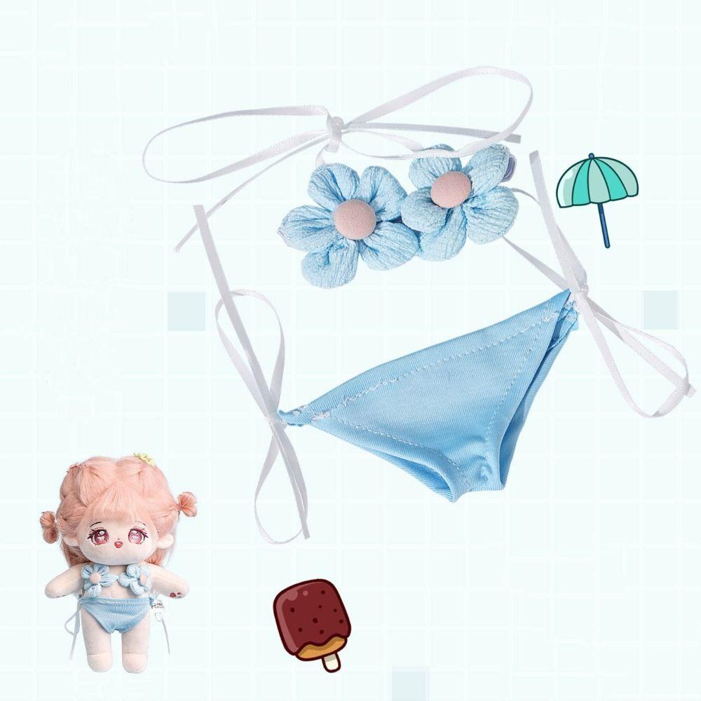 Bikini Set Cotton Doll Swimsuit Suit Strap Pants 20cm Doll Swimming Outfit  Cotton Doll Accessories