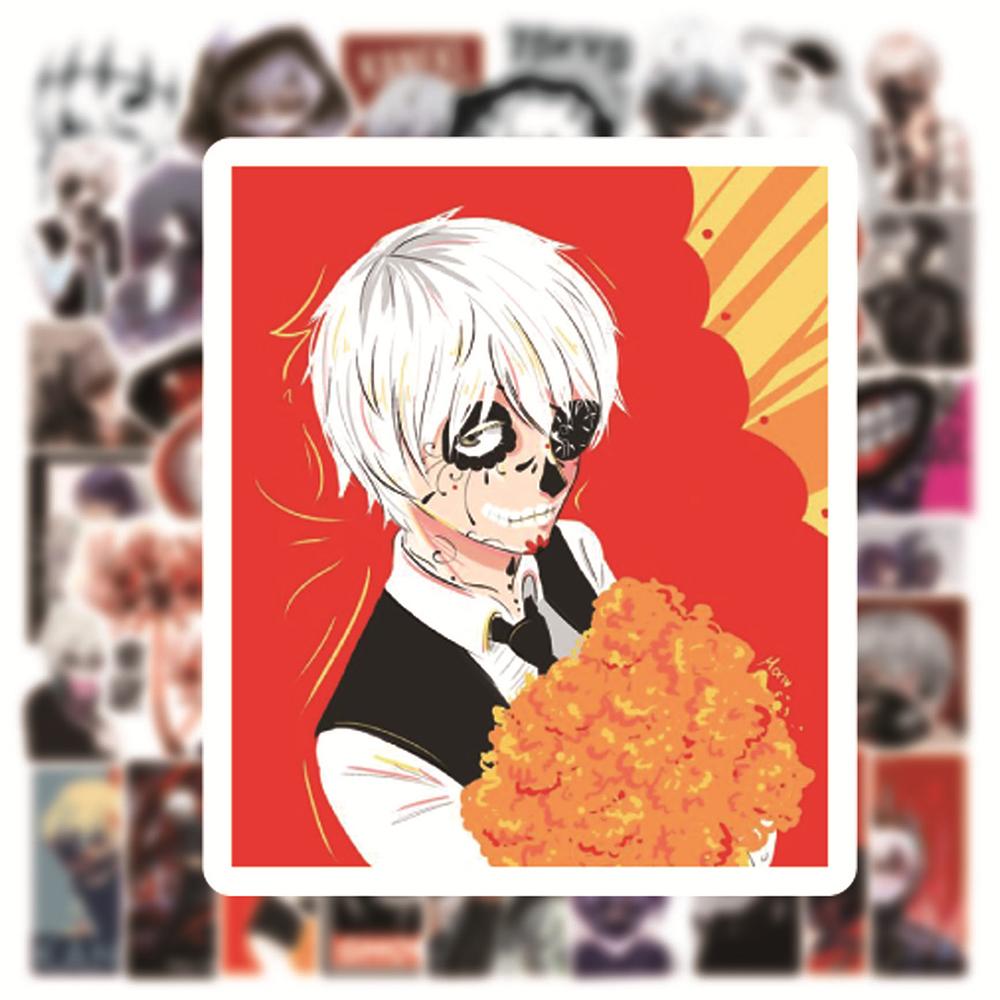 10/30/50pcs Cool Anime Tokyo Ghoul Stickers Cartoon Toy Decals Waterproof DIY Scrapbook Suitcase Laptop Helmet Kanmu Ken Sticker