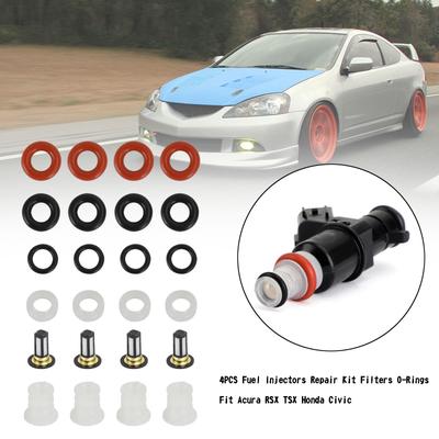 Kit di riparazione iniettori carburante 4 PZ Filtri O-ring Adatto per Acura RSX TSX Honda Civic