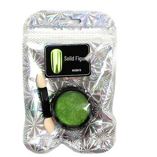 Super Bright Nail Art Magic Mirror & Glitter Powders: Tycoon Gold, Water Ripple, Fairy, Shell & Titanium Gold