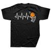Basketball Heartbeat Lover Funny Novelty T Shirts Summer Basketball Game Board Short Sleeve Birthday Gifts Tshirt Mens Clothing
