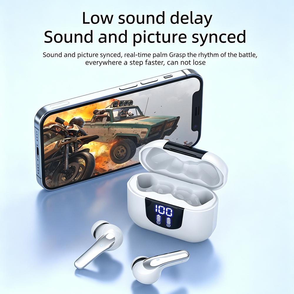 Bluetooth 5.4 Earphones Wireless Headphones HiFi Stereo Noise Reduction in-ear Earbuds Digital Display Gaming Headsets