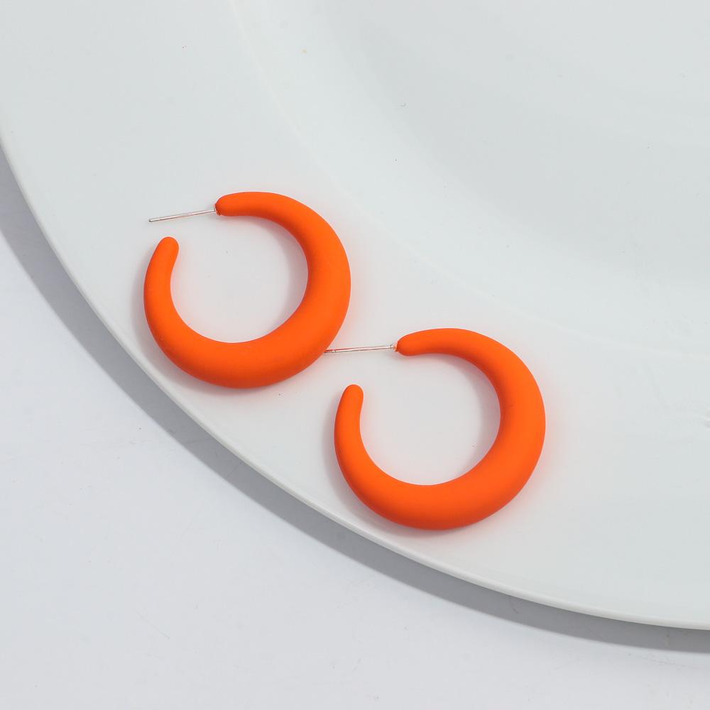 Korean Frosted Acrylic C-Shape Hoop Earrings for Women Resin Geometric Candy Color Circle Earrings 2025 Fashion Jewelry Gifts