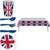 ¡Celebra con Estilo con el Ligero y Delicado Set de Artículos de Fiesta de la Bandera Británica! ¡Materiales Excelentes para Cualquier Ocasión!