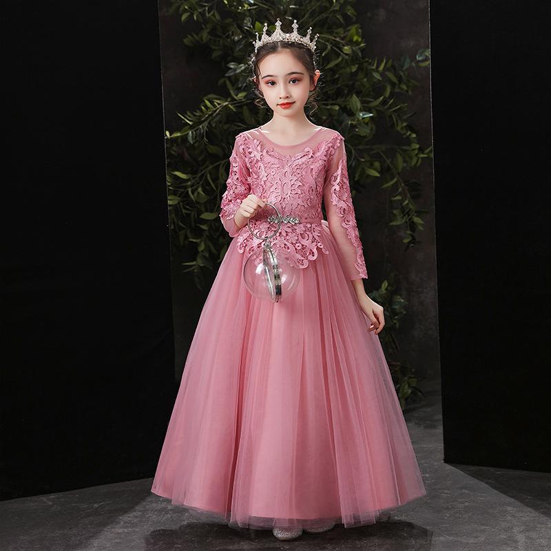 2022 New Girls' Long-Sleeved Princess Puffy Dress