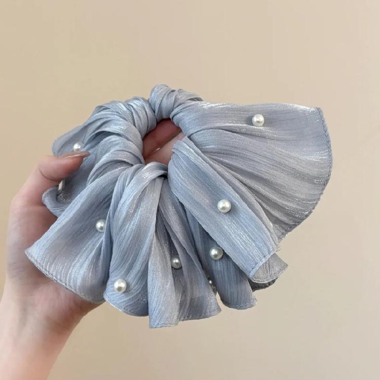 Luxurious French Style Scrunchies with Beaded Embellishments and Lace Trim Ponytail Holder Hair Accessories Hair Tie