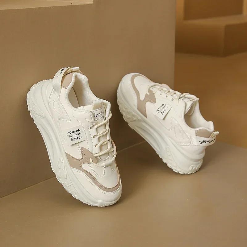 

Height Increasing 5CM Sole Women Outdoor Golf Shoes Black White Girls Daily Casual Golfing Sneakers 35 бежевый