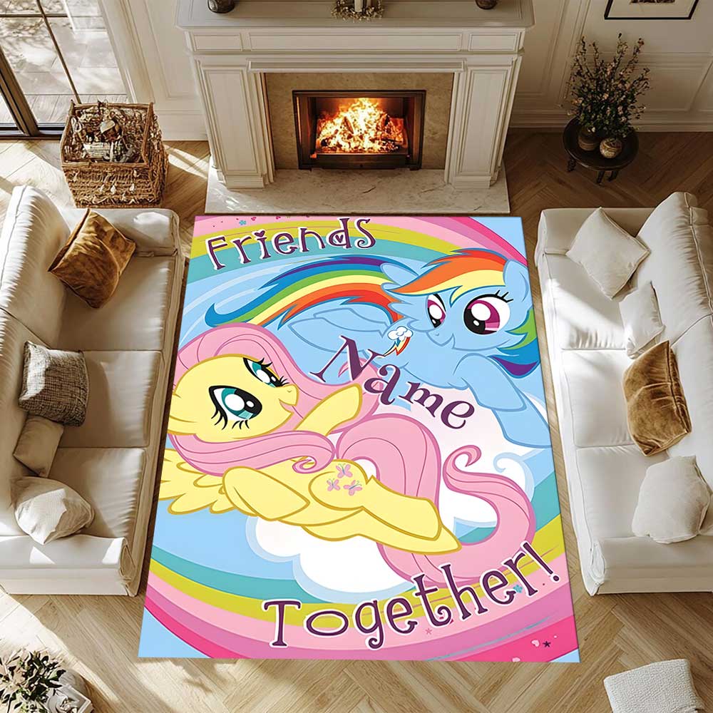 Little Pony (11) Customize your name rug, office chair cushion, home bedroom living room gift.