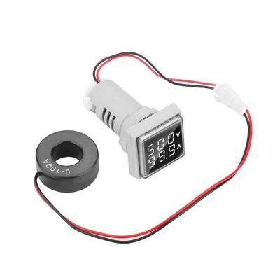 Afișaj digital cu LED Indicator al contorului de tensiune AC Indicator al contorului 22mm 0100A (alb)