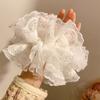 Elastic Plaid Scrunchies Sweet Exaggerated Hair Ring Exquisite Large Lace Hair Tie  Lady