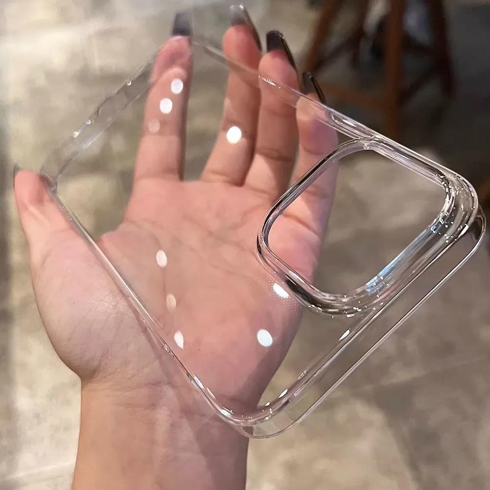 Ultra-Thin Transparent PC Hard Case For iPhone 15 14 13 12 11 Pro Max 7 8 Plus X XS Max XR Plastic Clear Shockproof Cover