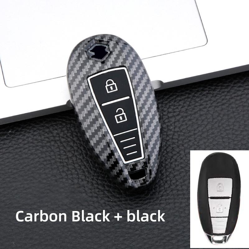 Abs Carbon Car Smart Key Cover Case Bag Protector Keychain For Suzuki Baleno Ertiga Ciaz Ignis Kizashi Swift Sx4 S-Cross Vitars