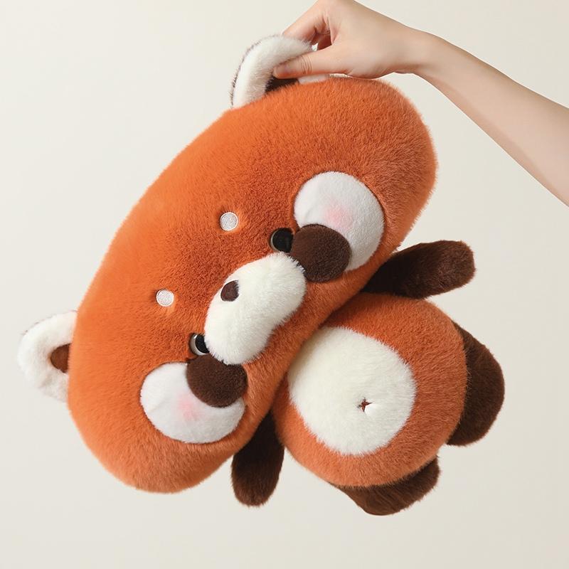 Happy Big Face Animal Series Plush Toys Fluffy Squirrel Raccoon Red Panda Kitten Shiba Inu Doll Soft Throw Pillow Pretty Decor
