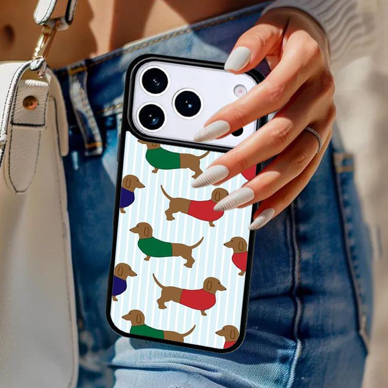 Dachshund Pattern Phone Case For iPhone 17 Air 14 15 13 12 Max Cover For Apple 14 15 16 16e 11 Pro Max Plus Coque