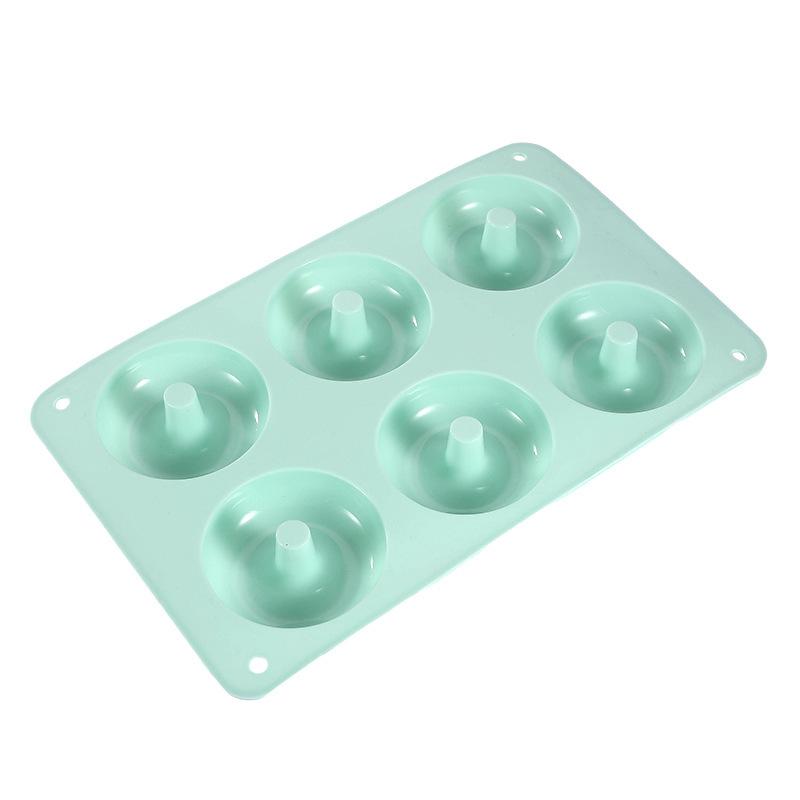 6 Holes Silicone Donut Baking Mold Macaron Color Non-Stick Silicone Bagels Pan BPA Free Cupcake Mould Biscuit Muffins Cake Mould