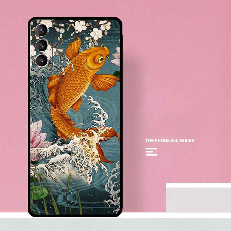 Chinese Koi Fishes Phone Case For Samsung Galaxy S25 S26 Ultra S20 S21 S22 S23 S24 S10 Plus S25 FE Cover Coque