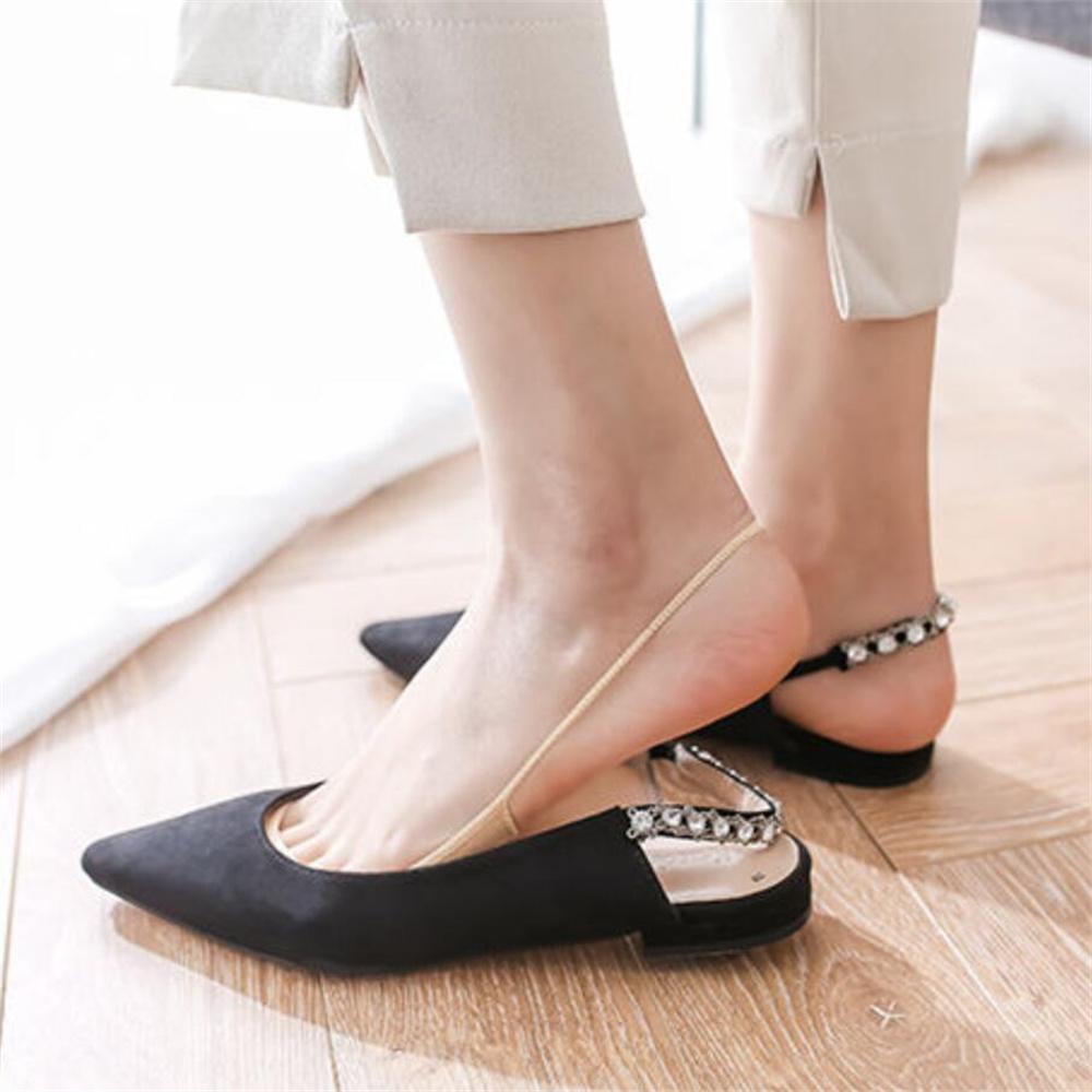 5 Pairs Suspenders Women Cotton Boat Socks Invisible Shallow Mouth Summer Thin Half Sole Socks Not Drop Heel Short Sox