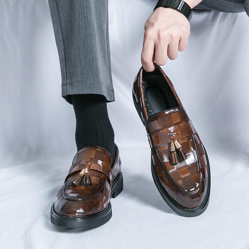 Europees Station Heren Business Kwast Schoenen Zwart Bruin Glanzend Leer Klassieke Business Kantoor Kleding Schoenen Business Banket Schoenen