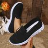 Fashion Solid Color Square Toe Mesh Loafers Shallow Women Flats Shoes Soft Bottom Knit Ballet Flats Shoes Casual Slip On Boat Shoes 43