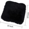 Winter Warmth: Universal Sheepskin Seat Cushion Cover - Natural Wool, For Cars, Trucks, SUVs & Vans - Cozy & Stylish Driving Companion Front Black