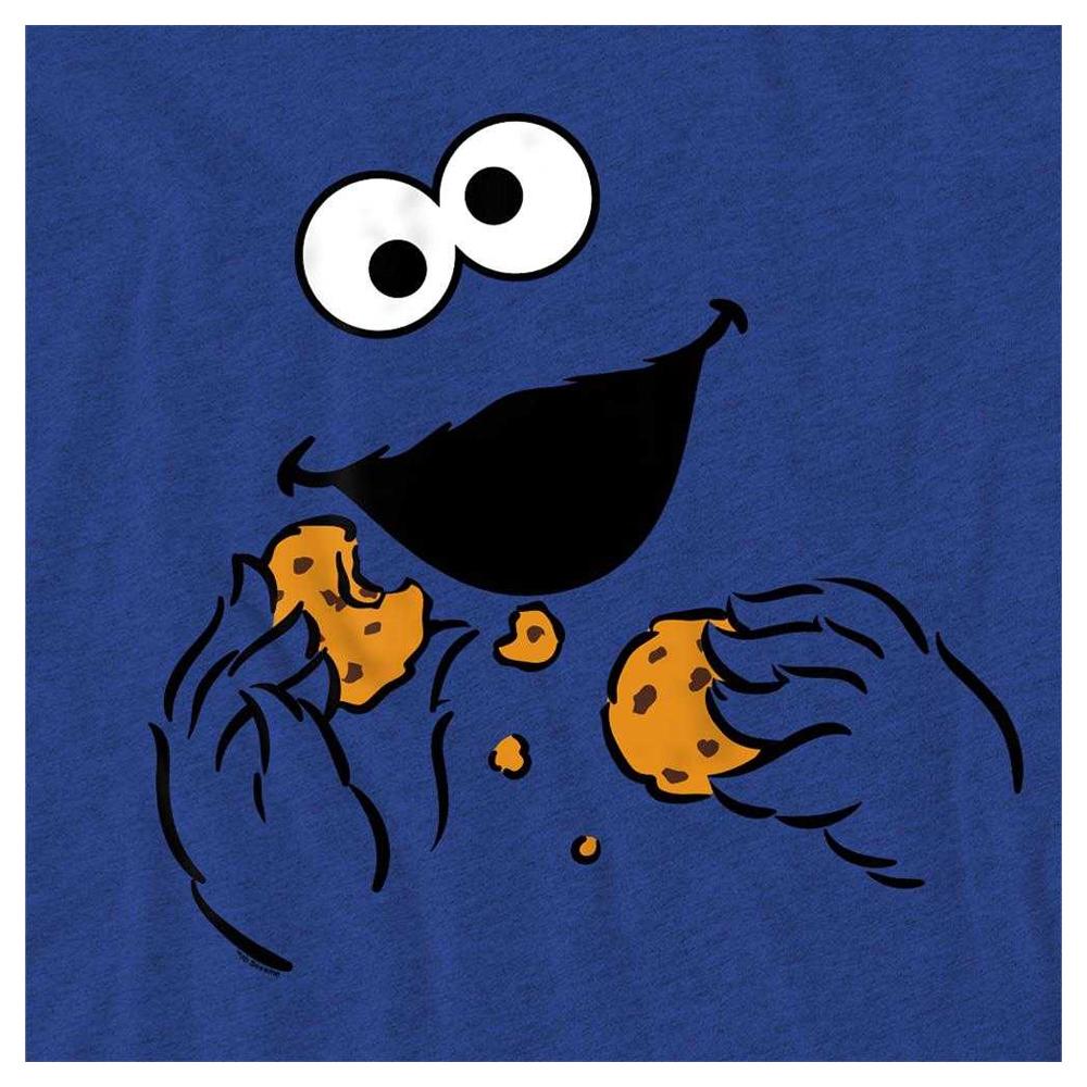Sesame Street Camiseta Unisex Adulto Om Nom Cara Monstruo de las Galletas