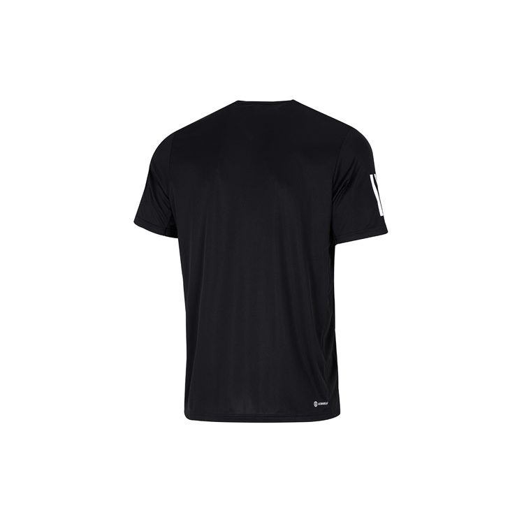 Adidas Club Stripe Breathable Sports Round Neck Short Sleeve T-Shirt Men Tops Black HP1998