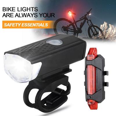Front Light with Taillight Bike Light Set USB Rechargeable Bicycle Accessories New Night Lights
