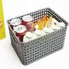 A Top-quality Hollowed out Side Woven Plastic Storage Box Simple Organizer Basket for Home Kitchen Sundry Goods
