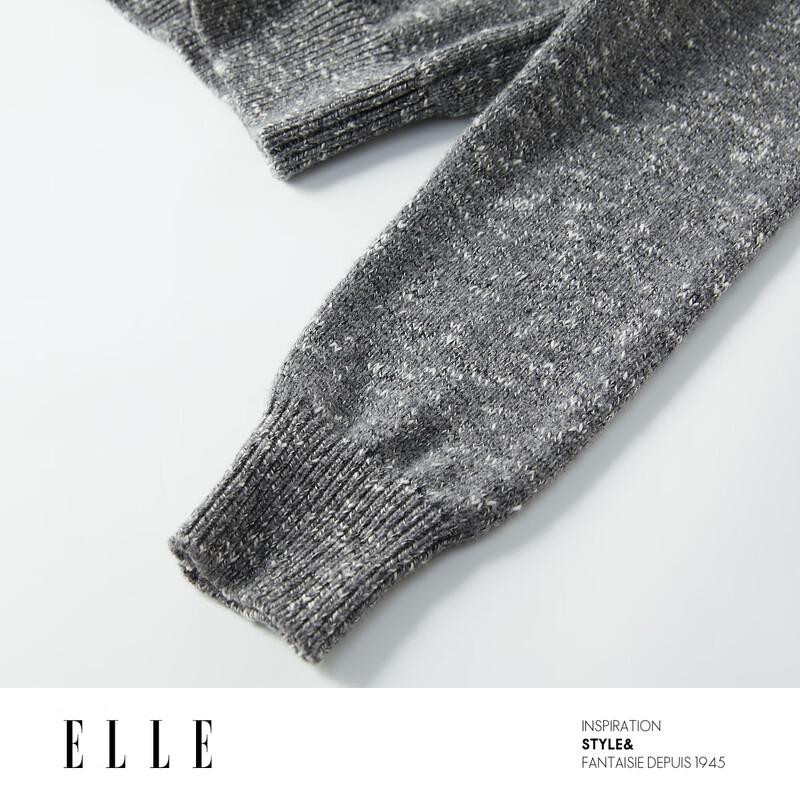 ELLE Women's Vintage Heathered Merino Wool Cardigan